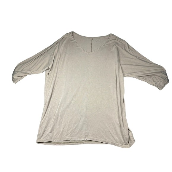 Garnet Hill Tan Top T- Shirt Knit Flowy Medium Tencel - Picture 1 of 7